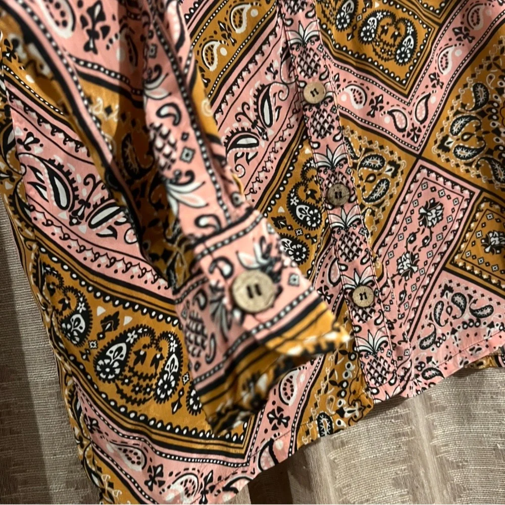 FARM Rio Paisley Buttondown Long Sleeve Shirt, NEW - Picture 8 of 13